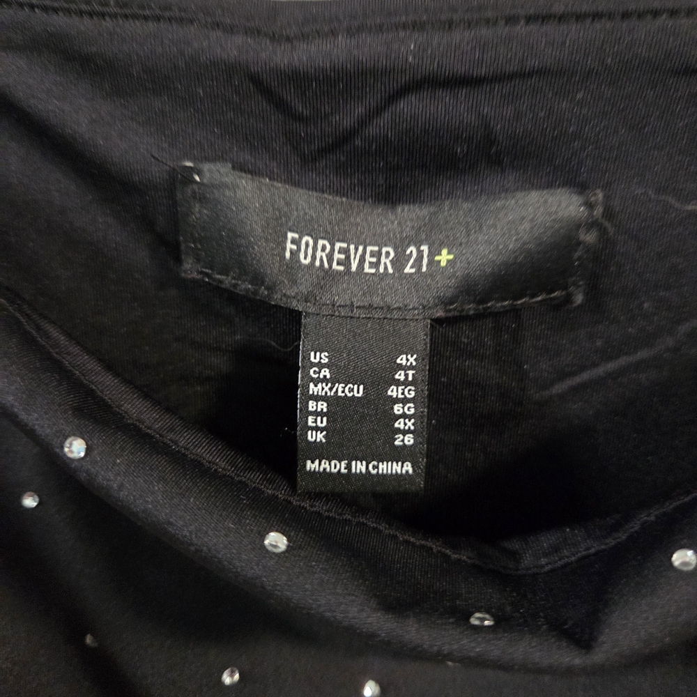 Forever 21 Plus Bodycon Rhinestone Mini Dress- Size 4x - Picture 4 of 6